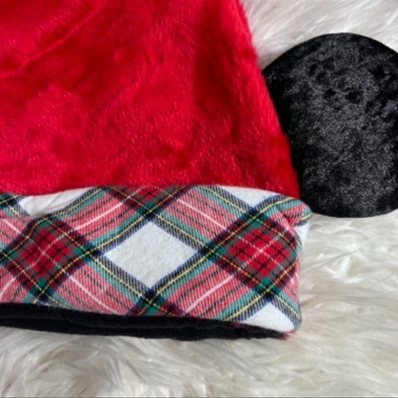 Disney Mickey plaid Christmas hat with ears - Picture 2 of 3